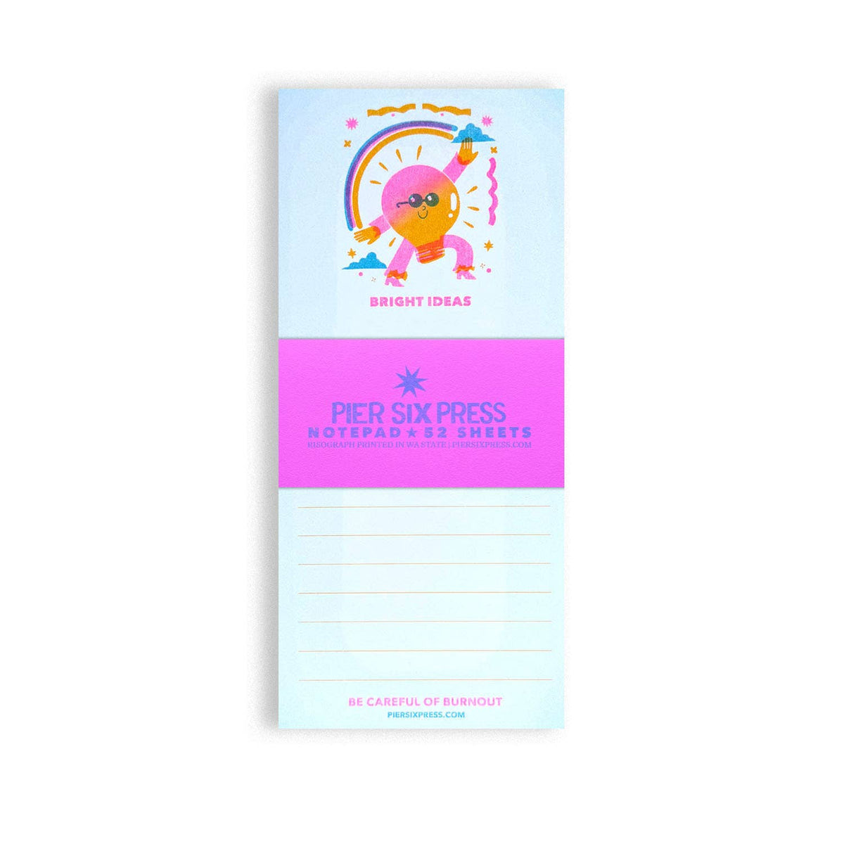 Bright Ideas Lightbulb - Risograph Memo Maker Notepad