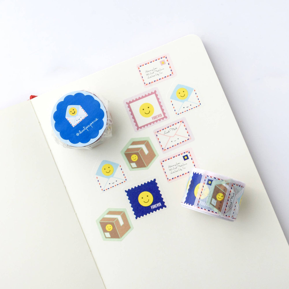 Happy Face Snail Mail Parade Overlap Washi Tape