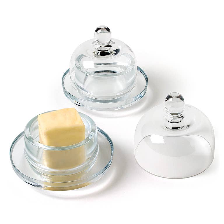2Pc Sm Butterdish W/Dome-3"H-402