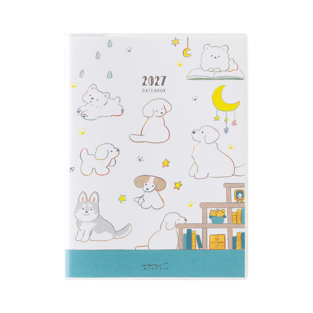 Midori Pocket Diary A6 2027 — Dog — Midori 2027 pocket diary, A6 size
