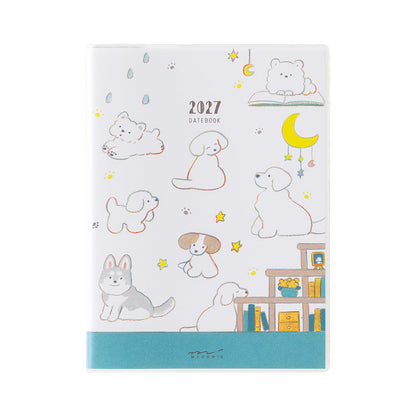Midori Pocket Diary A6 2027 — Dog — Midori 2027 pocket diary, A6 size