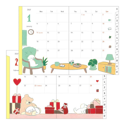 Midori Pocket Diary A6 2027 — Dog