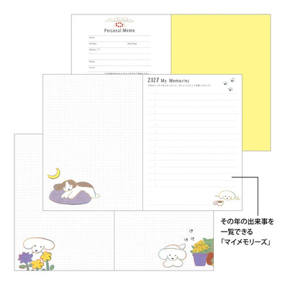 Midori Pocket Diary A6 2027 — Dog