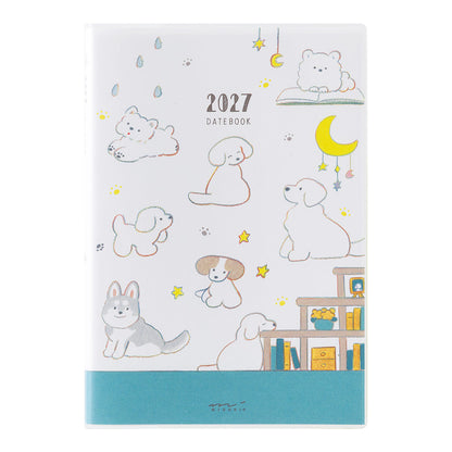 Midori Pocket Diary B6 2027 — Dog — Midori 2027 pocket diary, B6 size