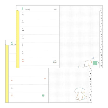 Midori Pocket Diary B6 2027 — Dog
