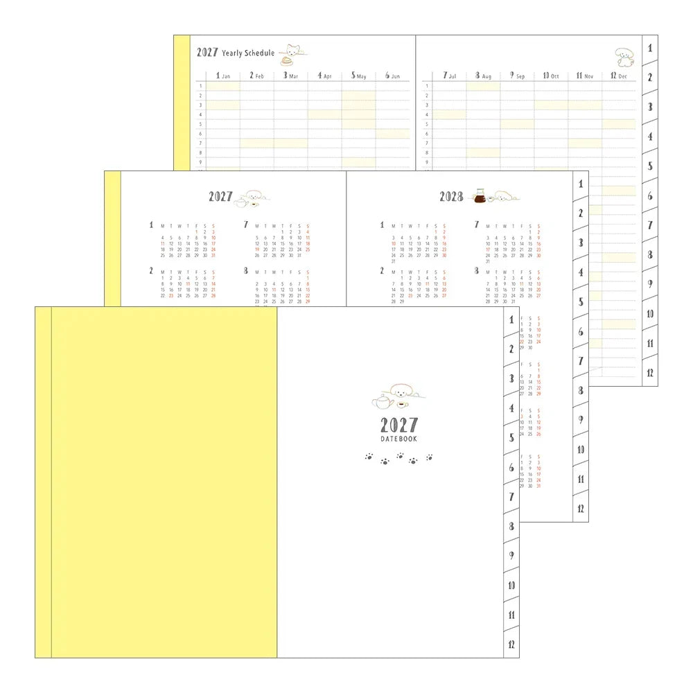 Midori Pocket Diary B6 2027 — Dog