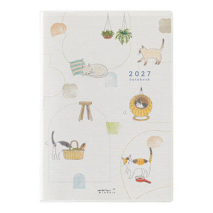 Midori Pocket Diary B6 2027 — Cat — Midori 2027 pocket diary, B6 size