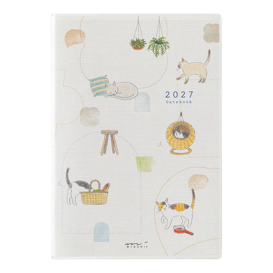 Midori Pocket Diary B6 2027 — Cat — Midori 2027 pocket diary, B6 size