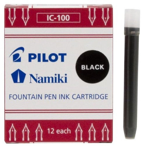 Pilot Namiki IC100 Ink Cartridges — Black, 12 Pack — Black