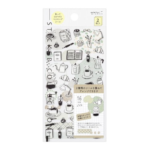 Midori Sticker Sheets — 2641 Monotone Cafe