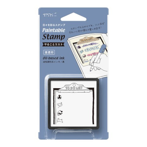 Midori Paintable Stamp — Pre-Inked — To Do List