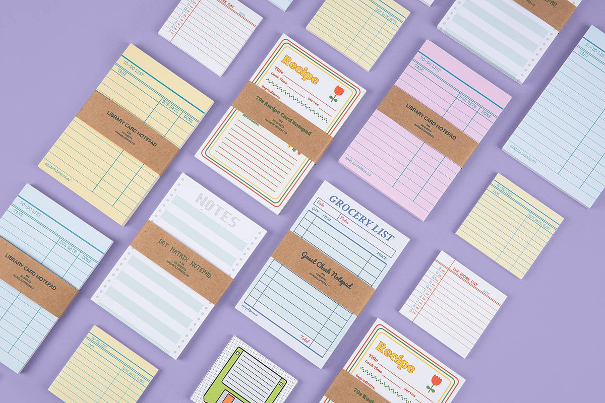 Library Card Notepad - Blue