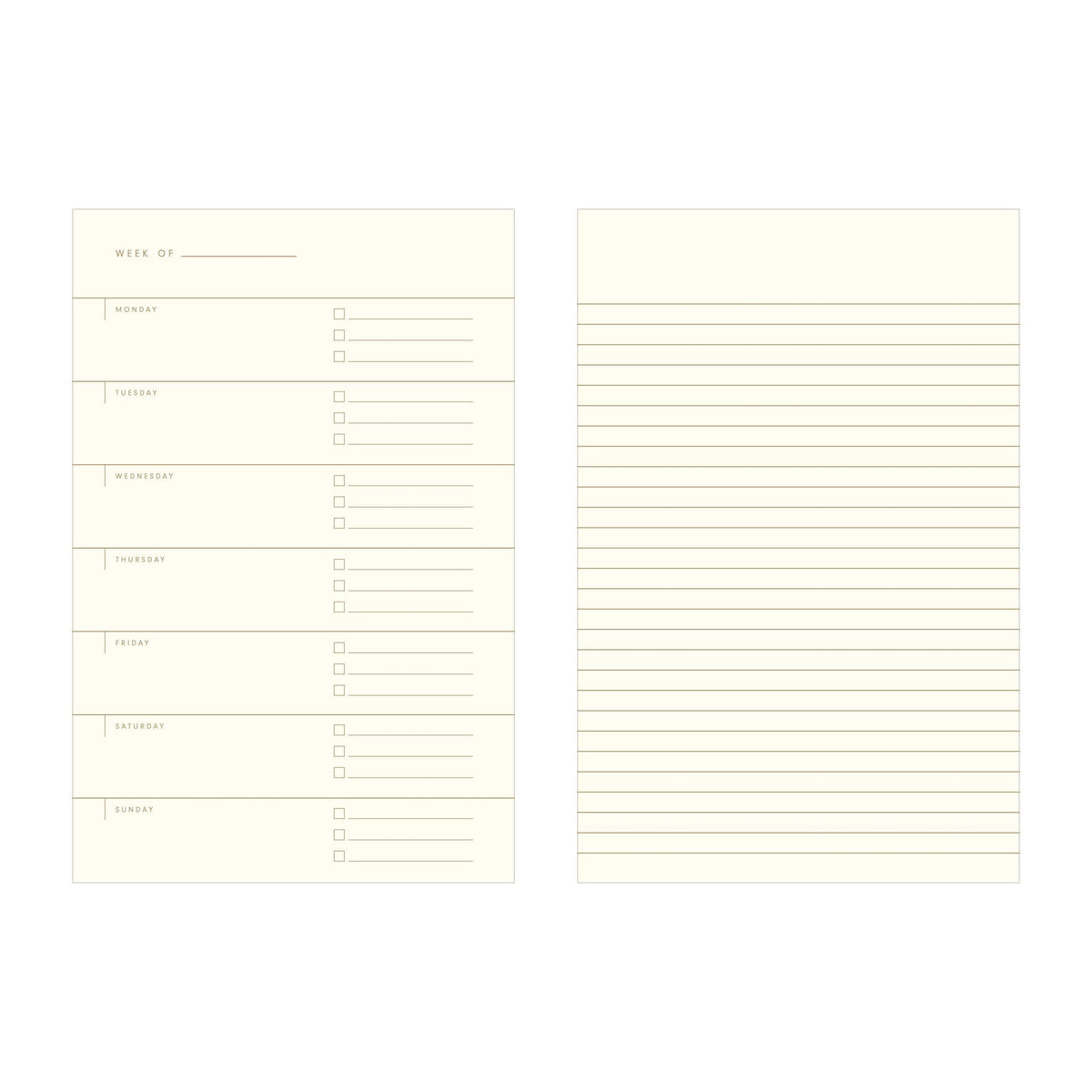 Really Really Organized Undated Weekly Planner Journal: French Vanilla Cover | Bluebird Ink