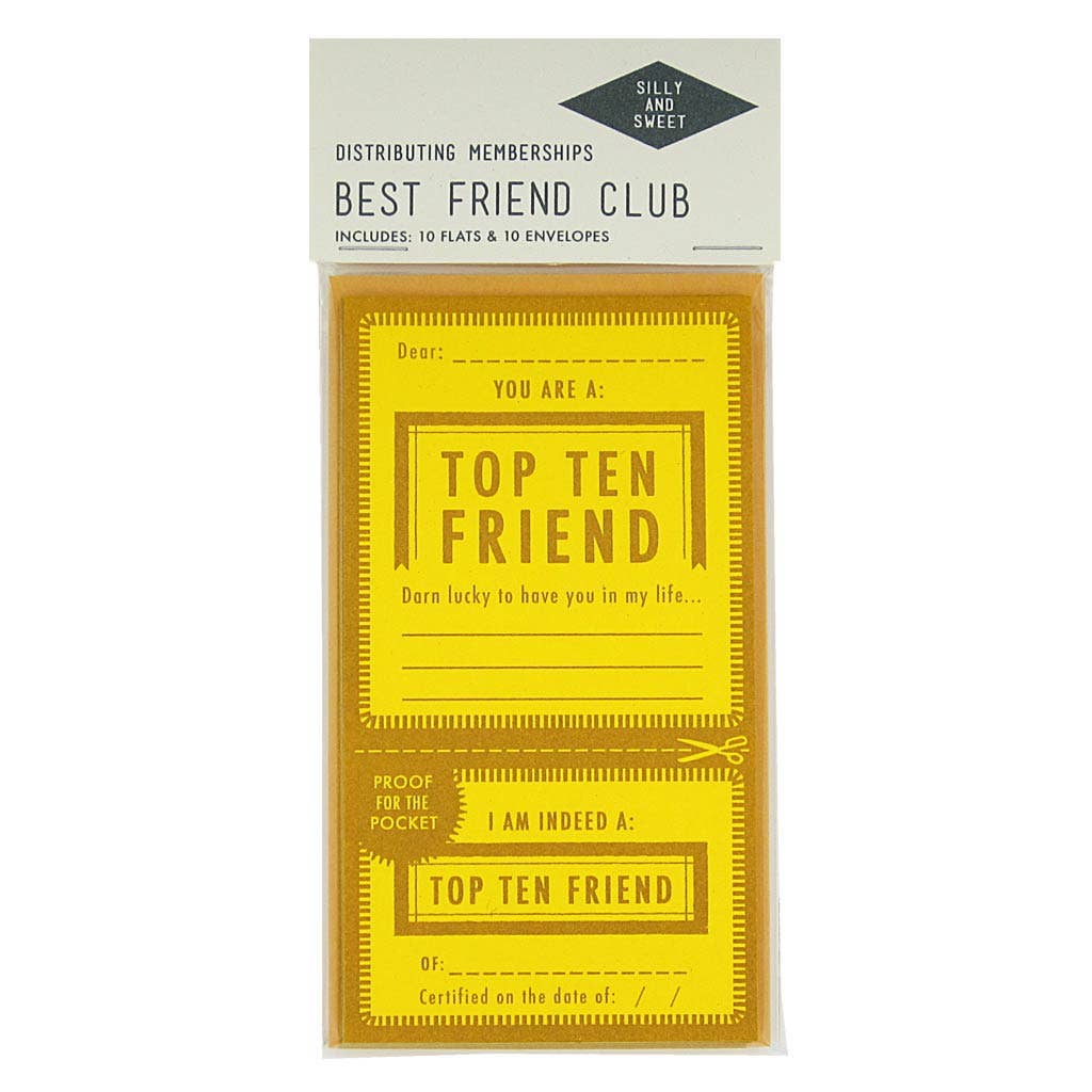 Top Ten Friend Mini Cards + Envelopes
