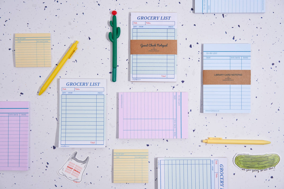 Library Card Notepad - Blue