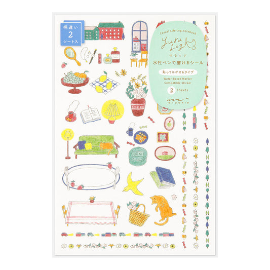 Yuru Log Decoration Stickers — 2 Sheets — Daily Life