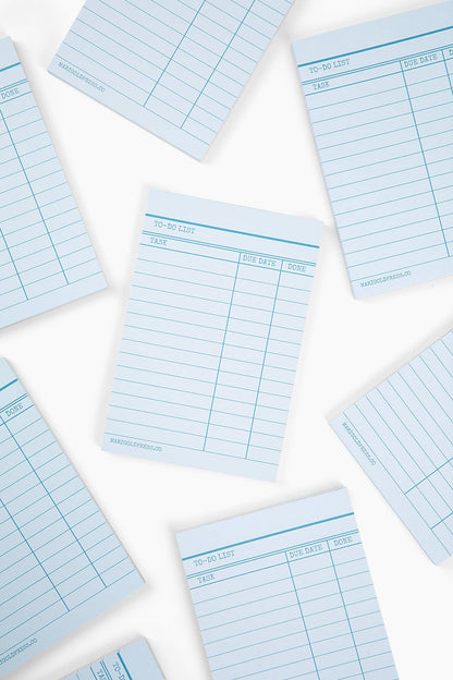 Library Card Notepad - Blue
