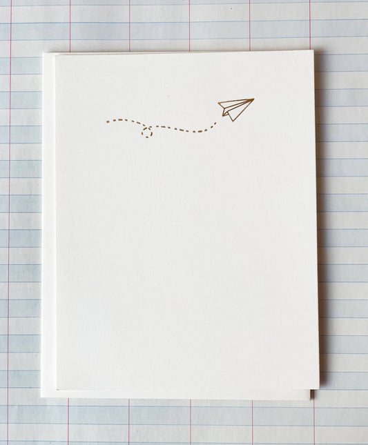 Paper Airplane Stationery Set: Gold