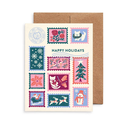 Christmas Postage Greeting Card Set: Boxed Set of 8: Set of 8