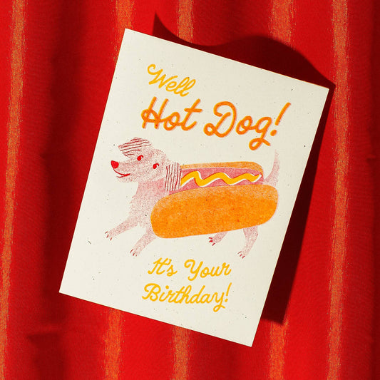 Hot Dog - Risograph Birthday Card