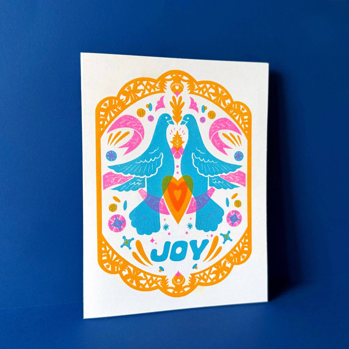 Joy Birds Holiday - Risograph Holiday card